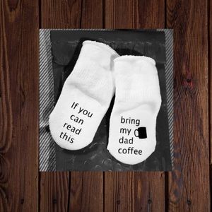 BABY SOCKS: If you can read this… bring my dad coffee! ☕️